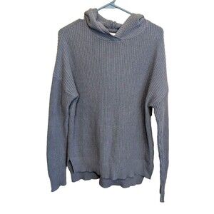 Cynthia Rowley Sweater Hooded Pullover Hi-Lo Tunic Knit Relaxed Fit Medium